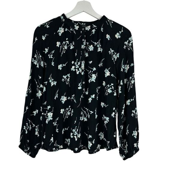 J. Crew Long-sleeve drapey popover shirt in floral print size Small - Picture 6 of 13